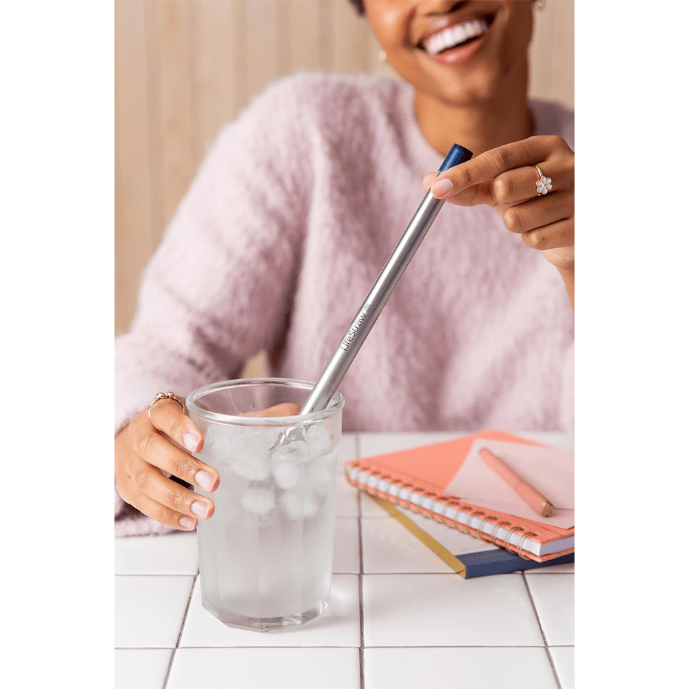 Paille Filtrante en Acier Inoxydable LifeStraw Sip– Bleu Nuit