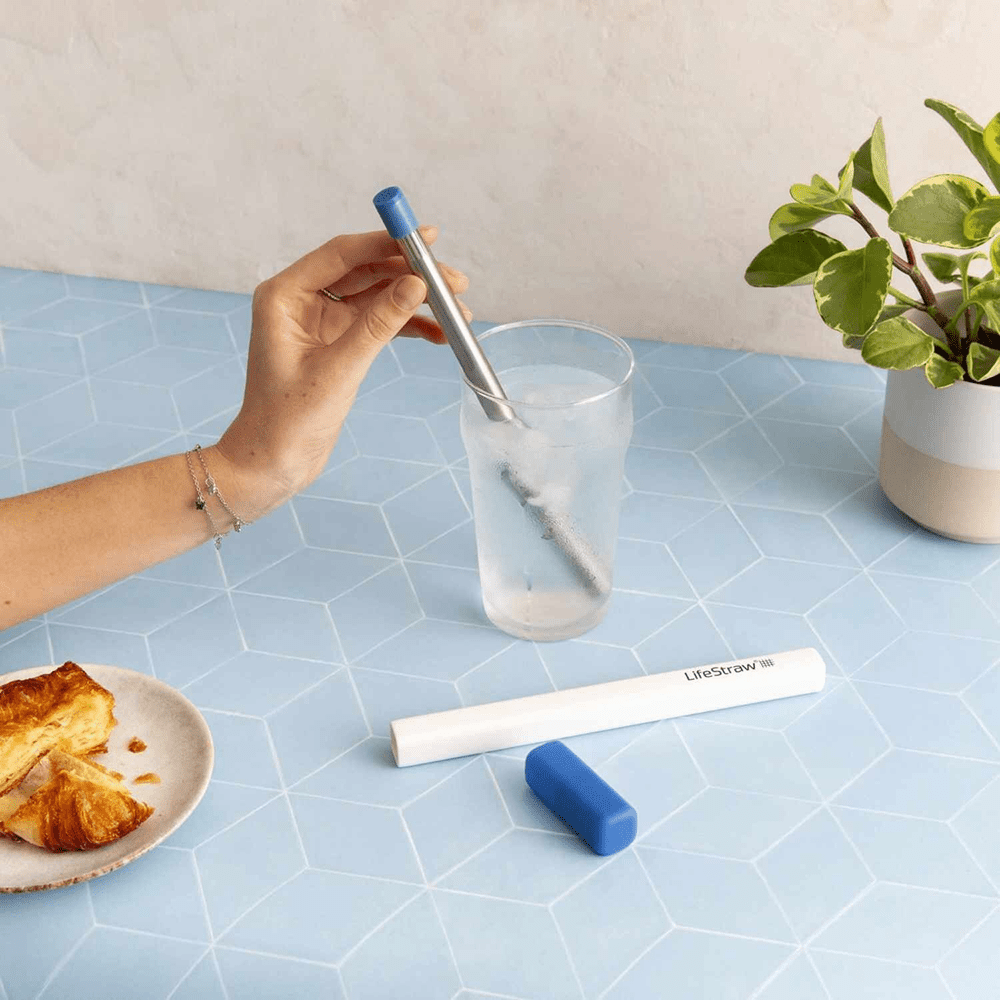 Paille Filtrante en Acier Inoxydable LifeStraw Sip– Bleu Orageux