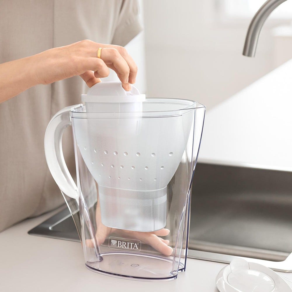 BRITA Carafe filtrante 3.5L Marella XL Blanche + cartouche filtrante MAXTRA PRO
