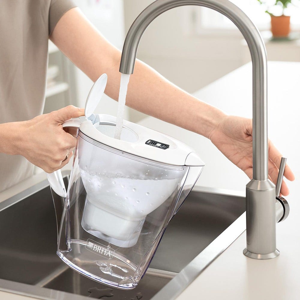 BRITA Carafe filtrante 3.5L Marella XL Blanche + cartouche filtrante MAXTRA PRO