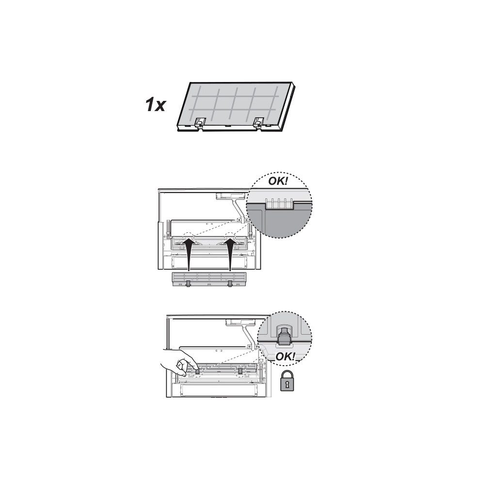 Filtre à charbon d'origine Constructa 460450 / 00460450