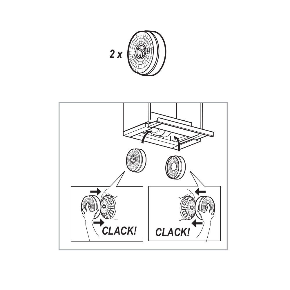 Filtre à charbon (2pcs) d'origine TurboAir CFC0038000