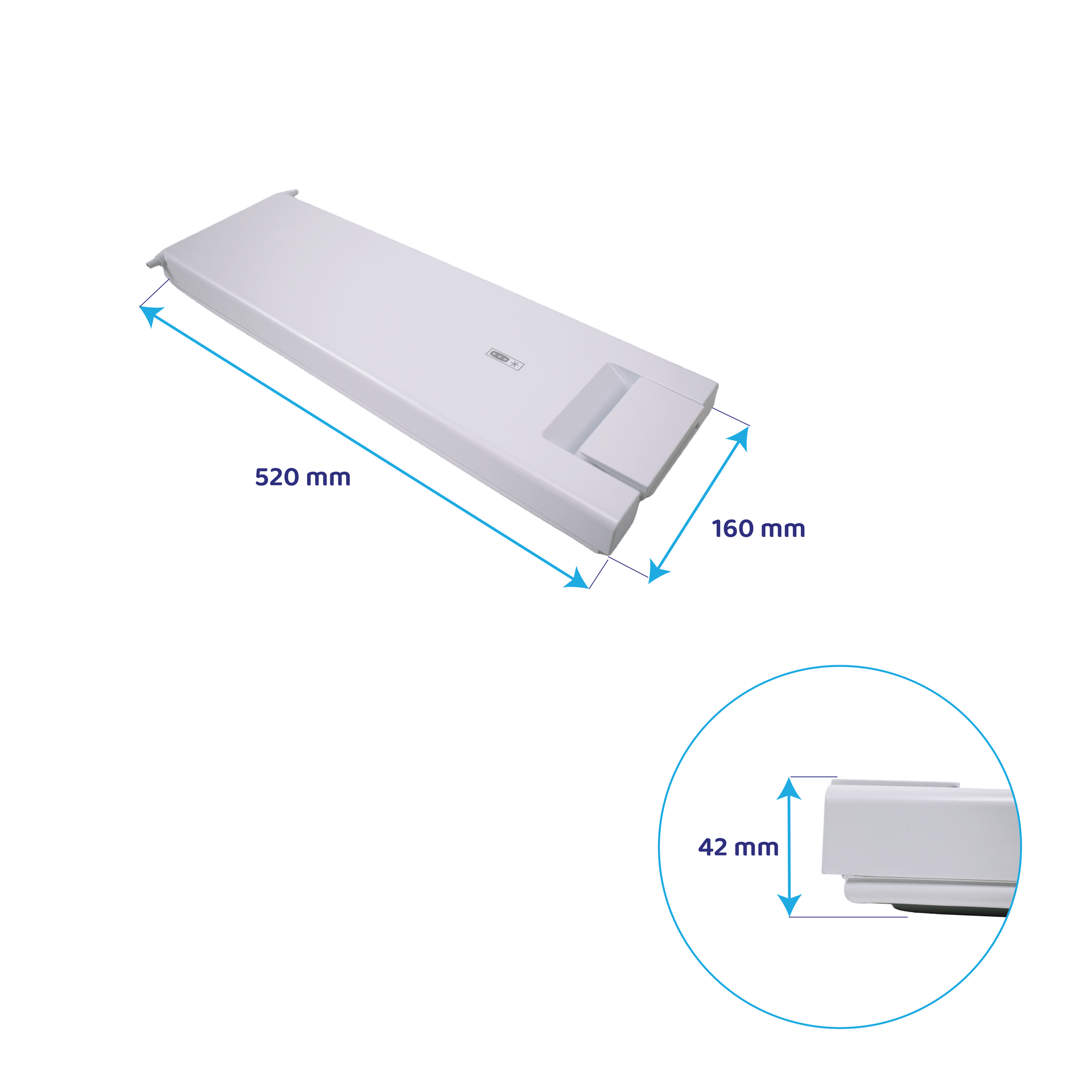 Porte de freezer compatible avec Ikea 520x160mm / 481244069384