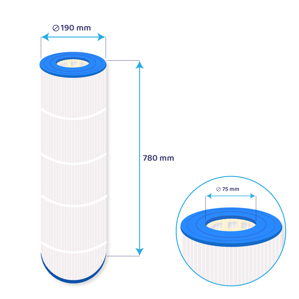 Filtre compatible avec Waterco Trimline CC100 / Jandy CT-100