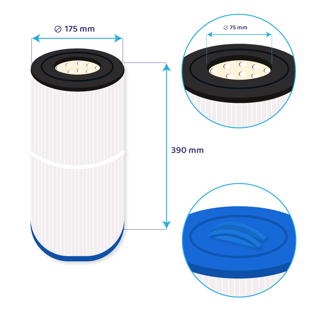Filtre compatible Filtrinov MX18 - MX25 pour piscine par Darlly