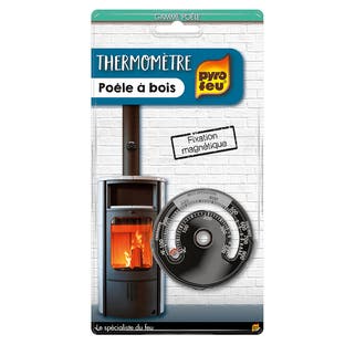 Thermomètre Pyrofeu fixation magnétique pour poêle à bois