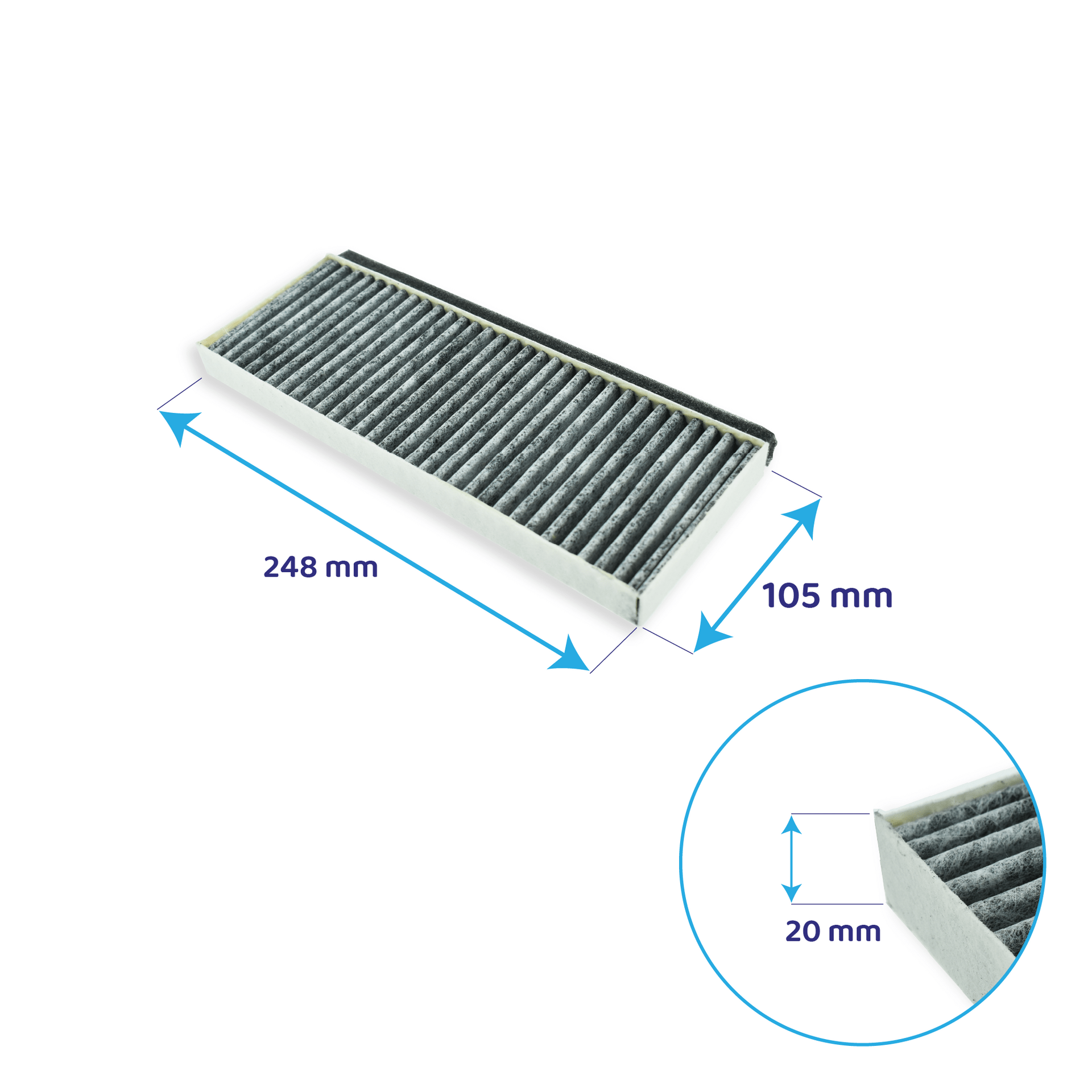 Filtre à charbon (2pcs) convient pour Constructa CleanAir Plus 17005414 / CZ51AIB1X6