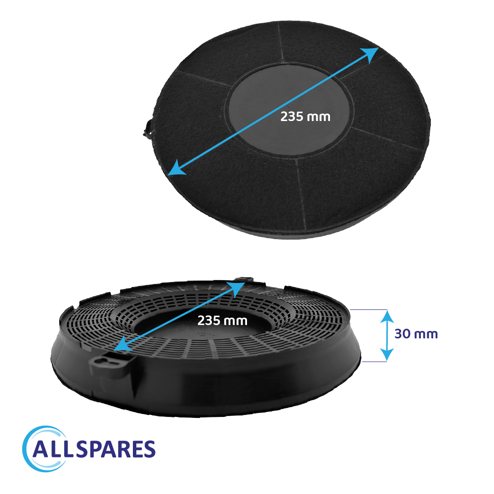 Filtre à charbon Elica Type 48 / F00572 par AllSpares