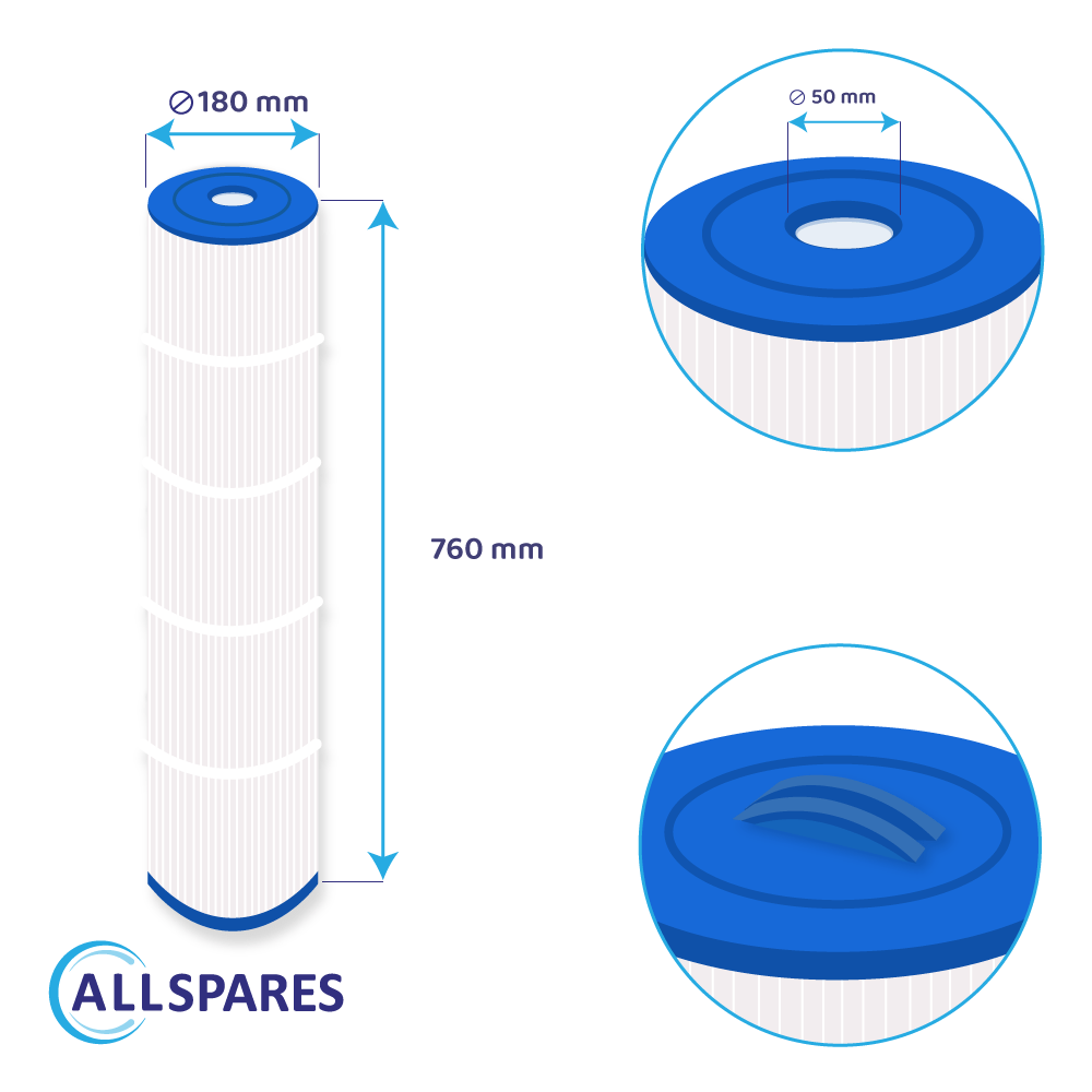 Filtre compatible avec Weltico C7 / 62617 pour piscine