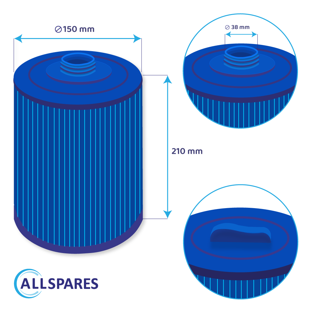 Filtre pour spa SC714-S / 60401M / PWW50P3-M (antibactérien)
