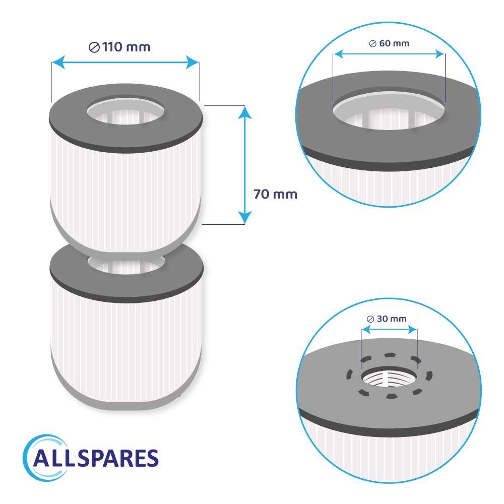 Filtre pour spa (2pcs) MSpa / SC802 / 40104 sans porte-filtre