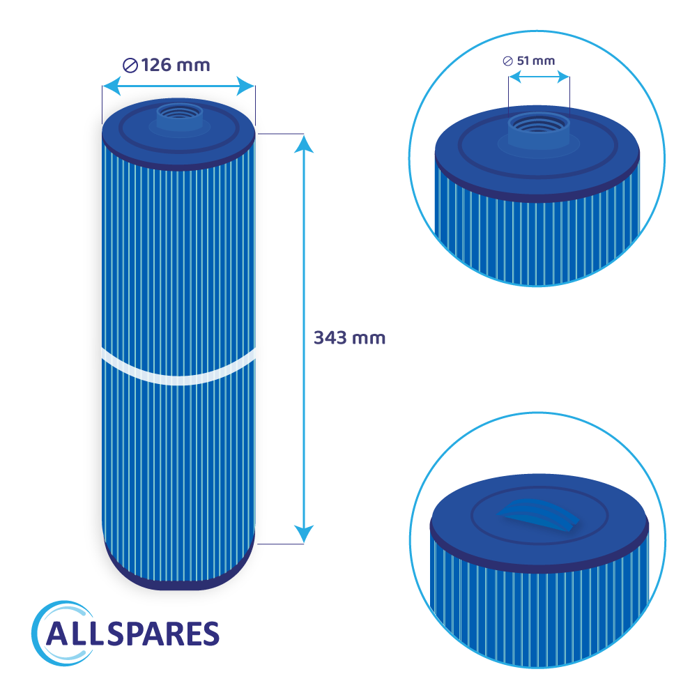 Filtre pour spa PWW50L-M / 4CH-949AM / 40508 / SC757 (antibactérien)
