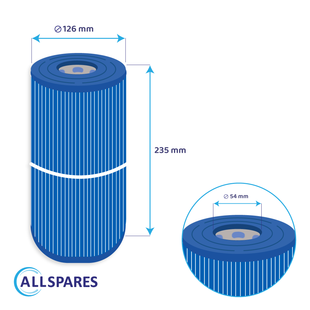 Filtre pour spa Wellis AKU0116 / AKU1608 / SC705-S / 40353 (antibactérien)
