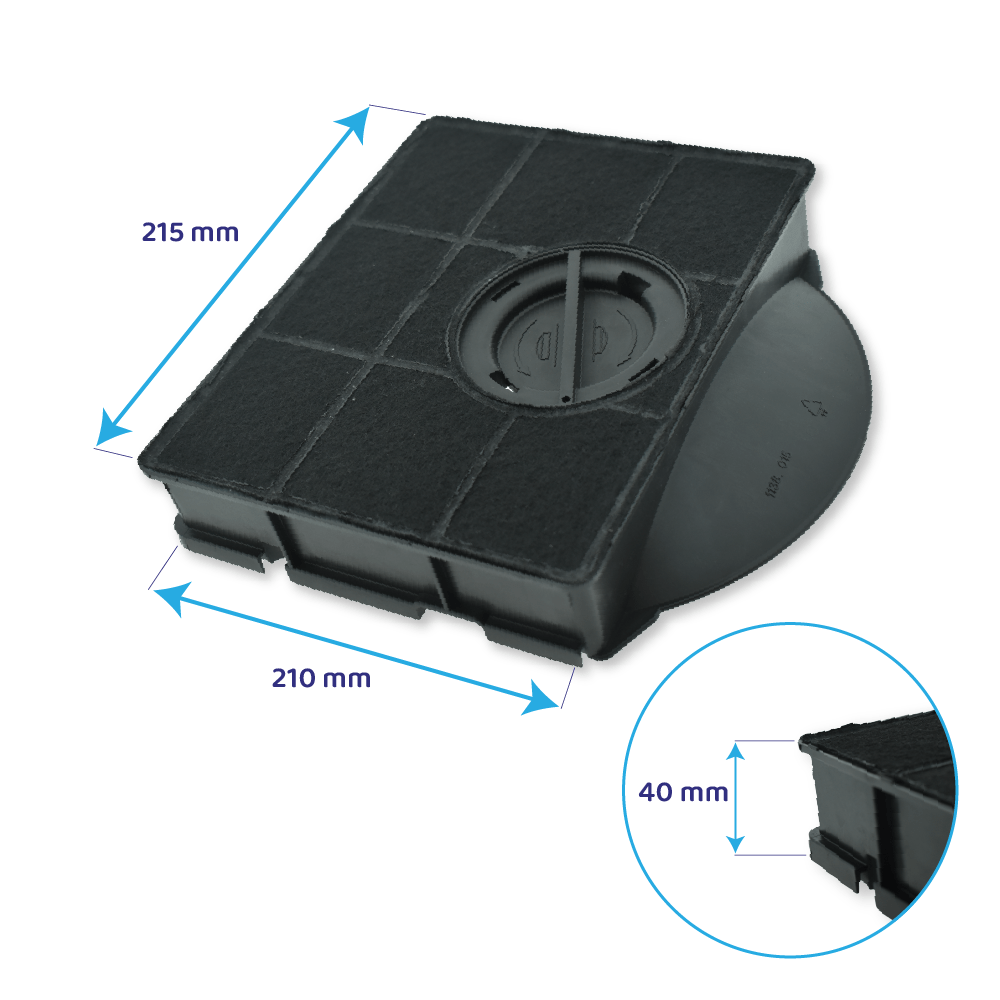 Filtre à charbon d'origine Turboair F00189/S pour Vedo / Brera