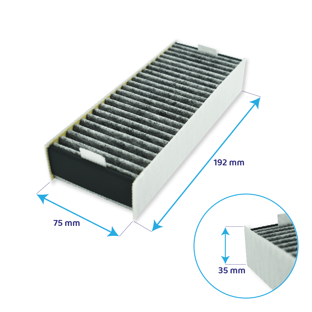 Filtre à charbon (4pcs) Constructa CleanAir 17004796 / CZ9VRCR0 par AllSpares