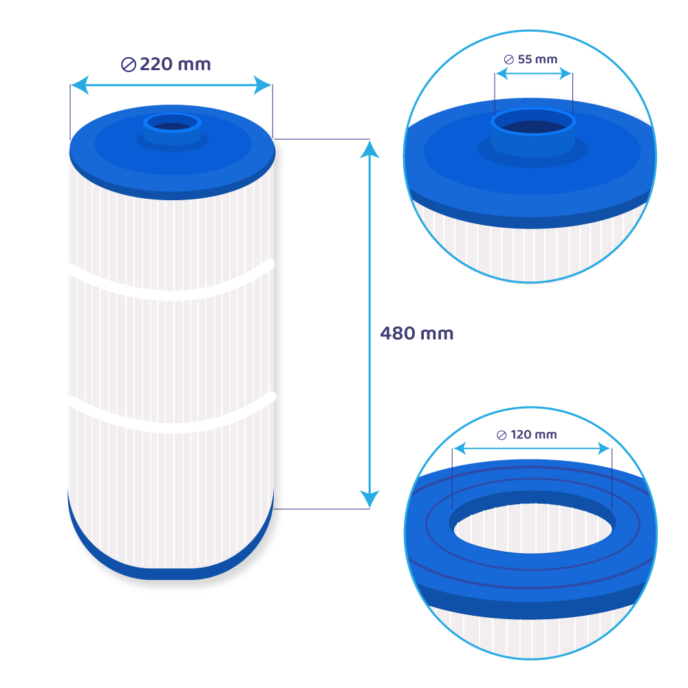 Filtre pour spa Darlly SC763 / PP1604 / 6473-165