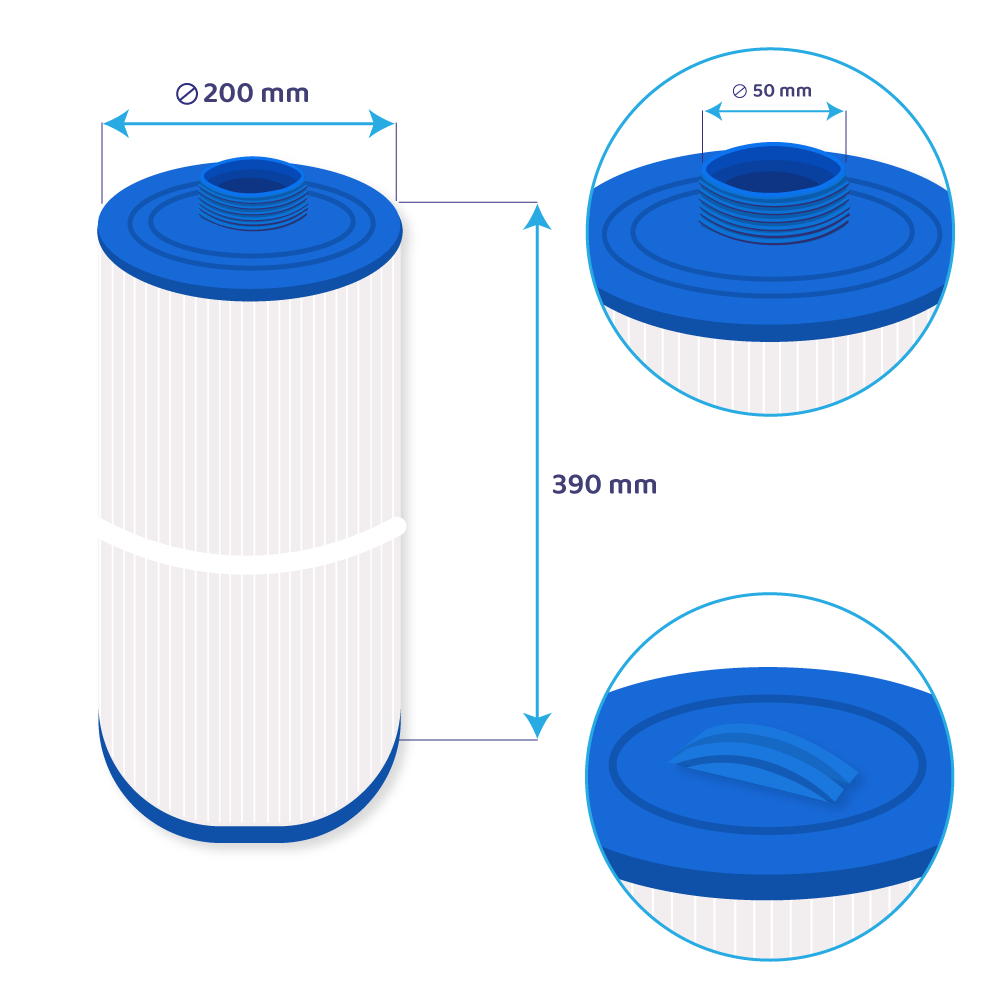 Filtre compatible avec Jacuzzi J-200 serie / 2540381J / 8CH-102 / SC813 