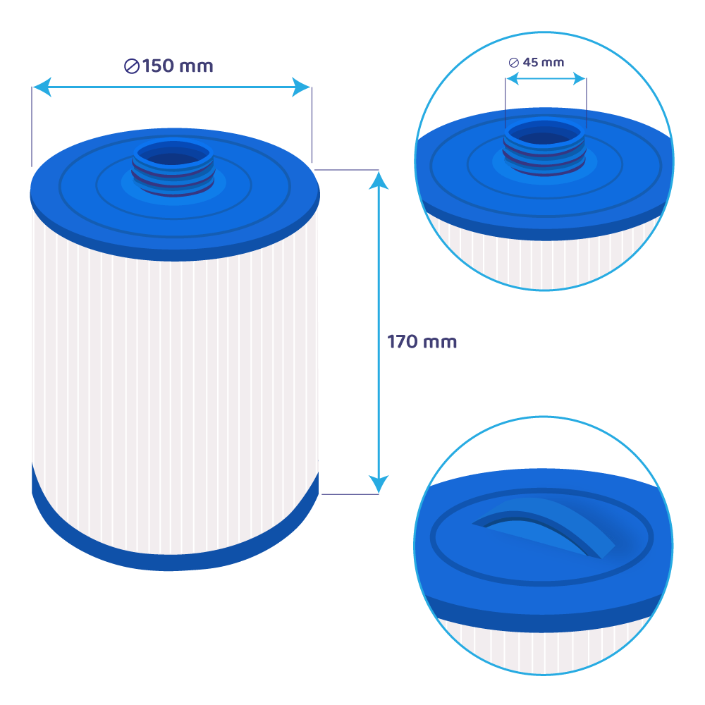 Filtre pour spa Wellis AKU1609 / SC860 / 50364 par Darlly