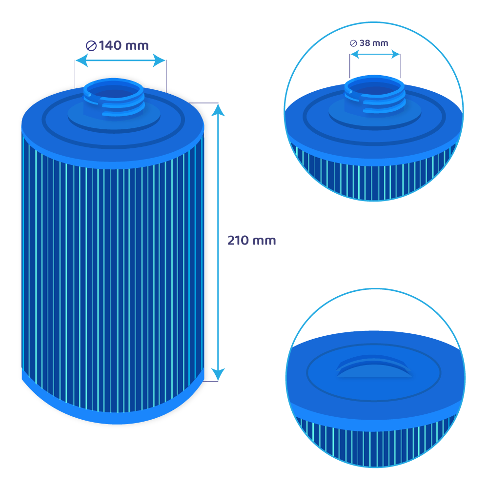 Filtre pour spa Riptide Type B par Darlly 50282M / SC864-S (antibactérien)