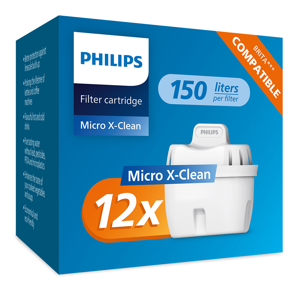 Philips lot de 12 cartouches filtrantes (filtre aussi les PFAS) compatibles avec BRITA Maxtra+