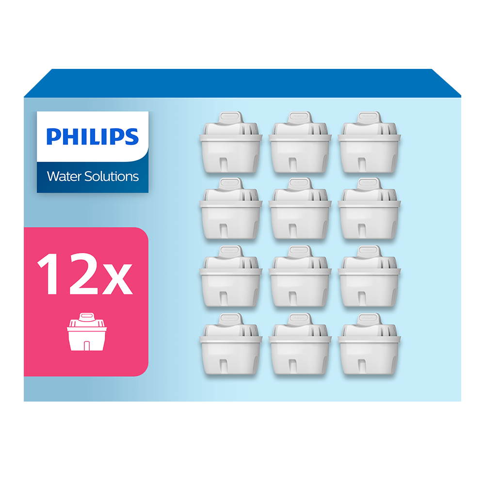 Philips lot de 12 cartouches filtrantes (filtre aussi les PFAS) compatibles avec BRITA Maxtra+