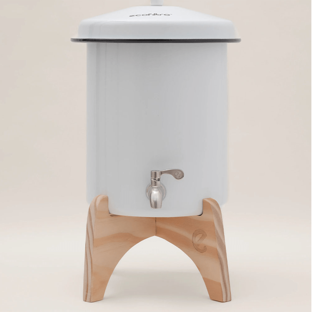 Coffret Ecofiltro 5 litres blanc – filtre à eau, support, kit d’entretien, 2 unités de filtration pour 4 ans. 