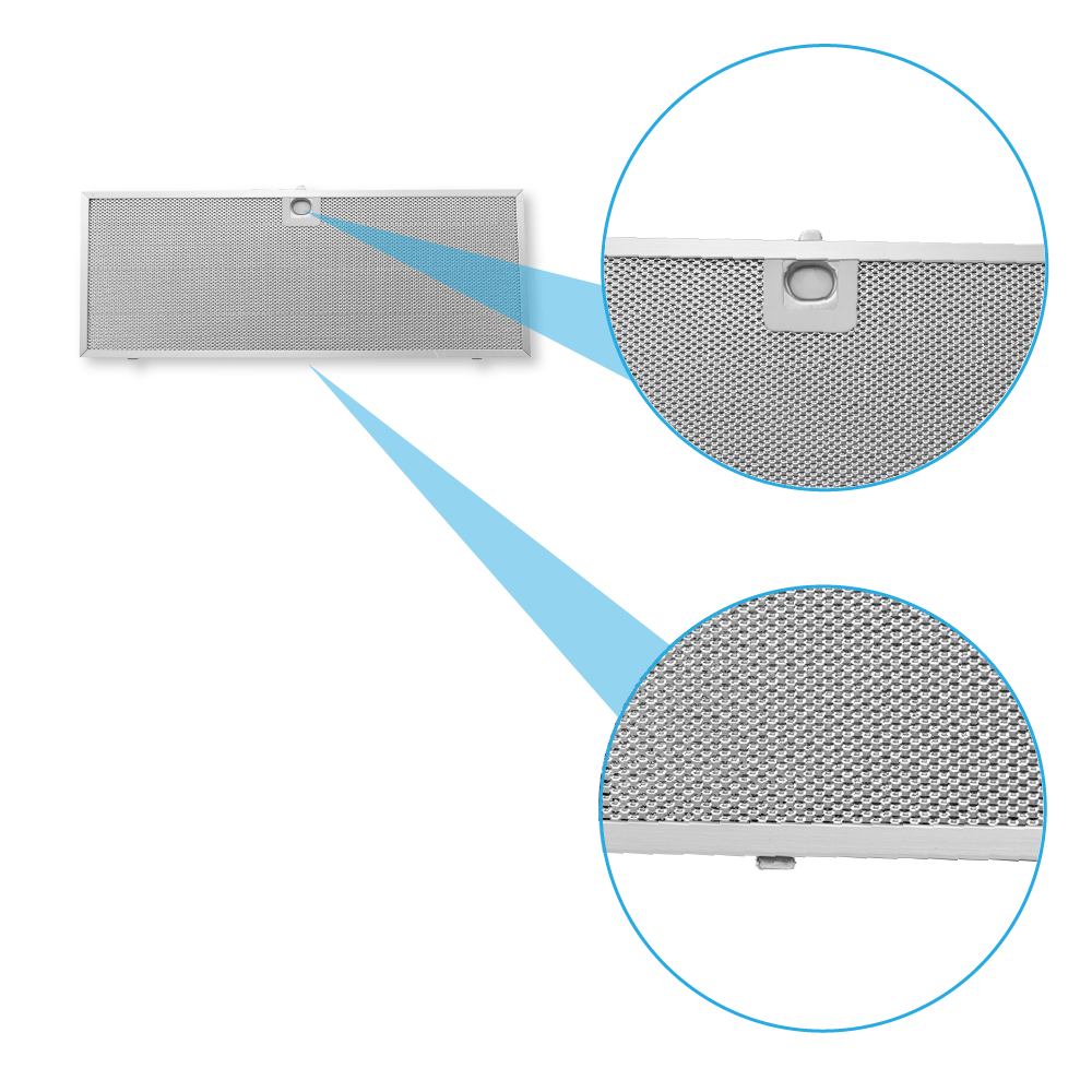 Filtre à graisse en métal (2pcs) 160x424mm d'origine SMEG pour KSET9X