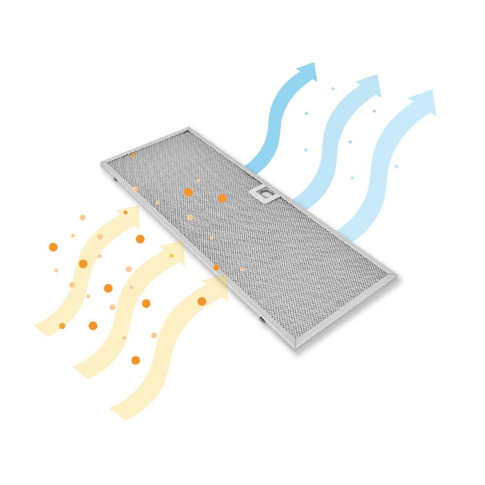 Filtre à graisse en métal (2pcs) 160x424mm d'origine Progress 50286533000