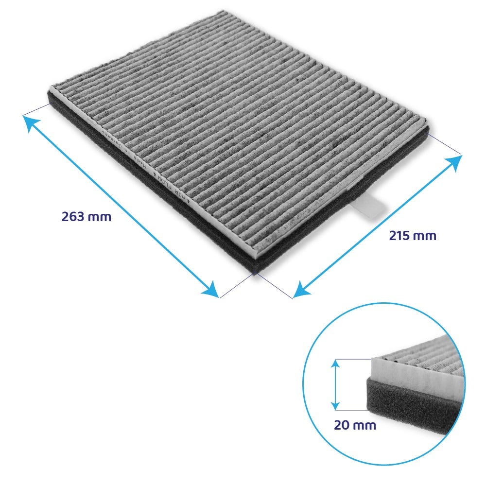 Filtre à charbon compatible avec Miele DKF 11-P