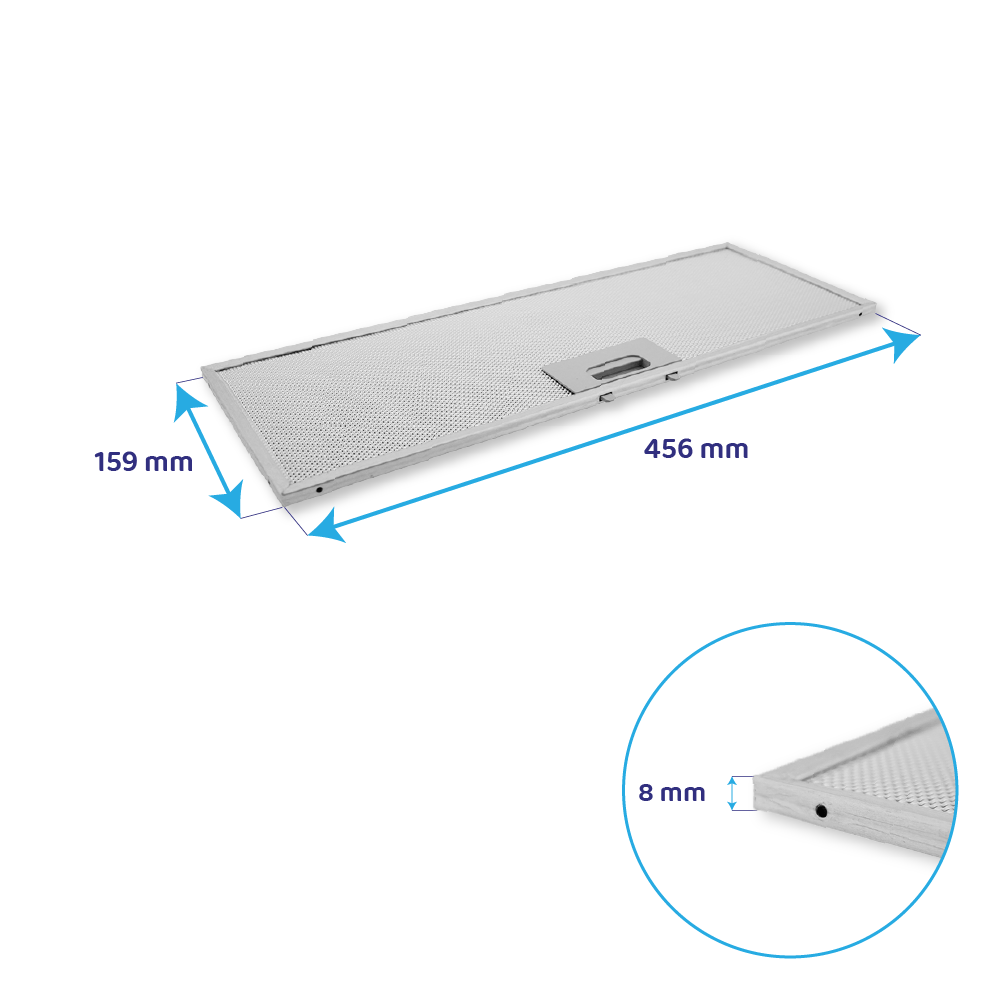 Filtre à graisse en métal 456x159mm d'origine Gaggenau 11004992