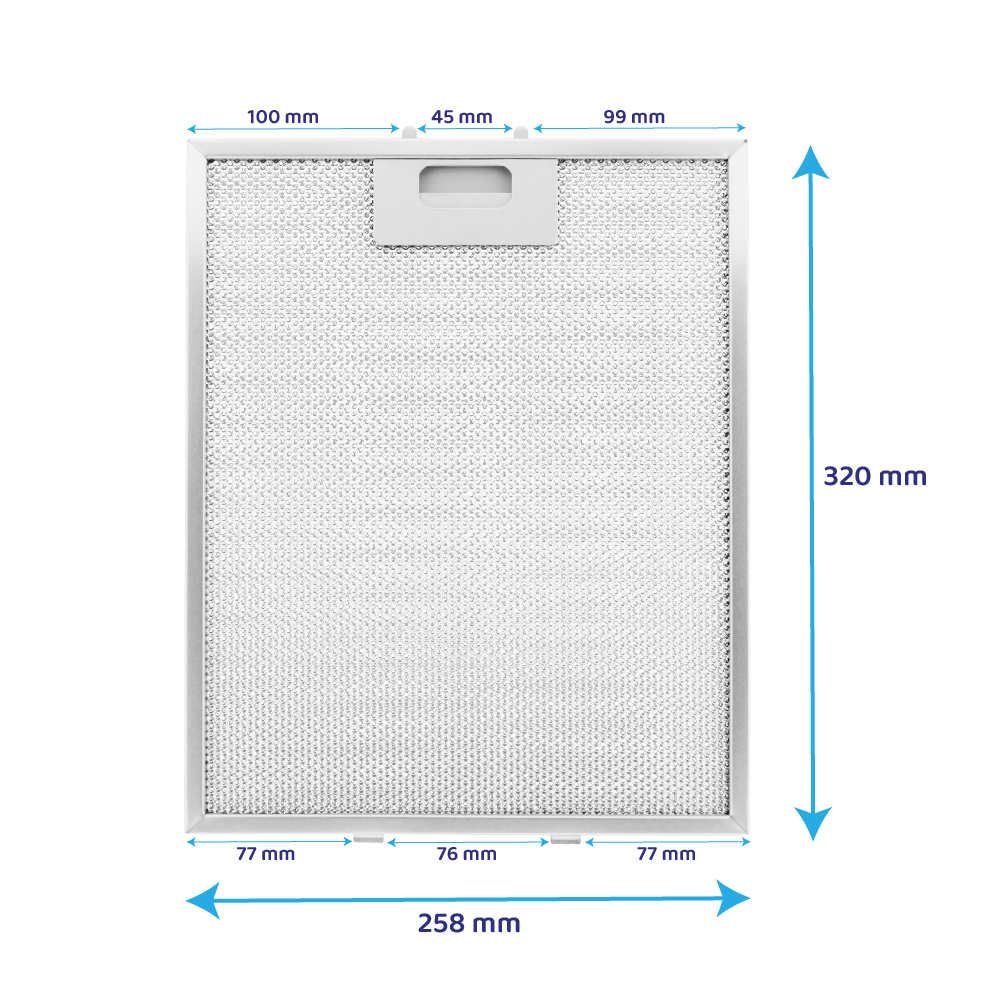Filtre à graisse en métal 320x258mm d'origine Elica pour AQUA VITAE