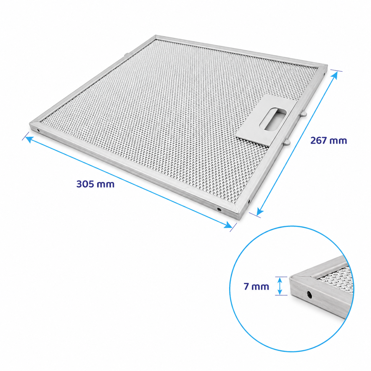 Filtre à graisse en métal 305x267mm compatible avec Samsung DG81-02269A