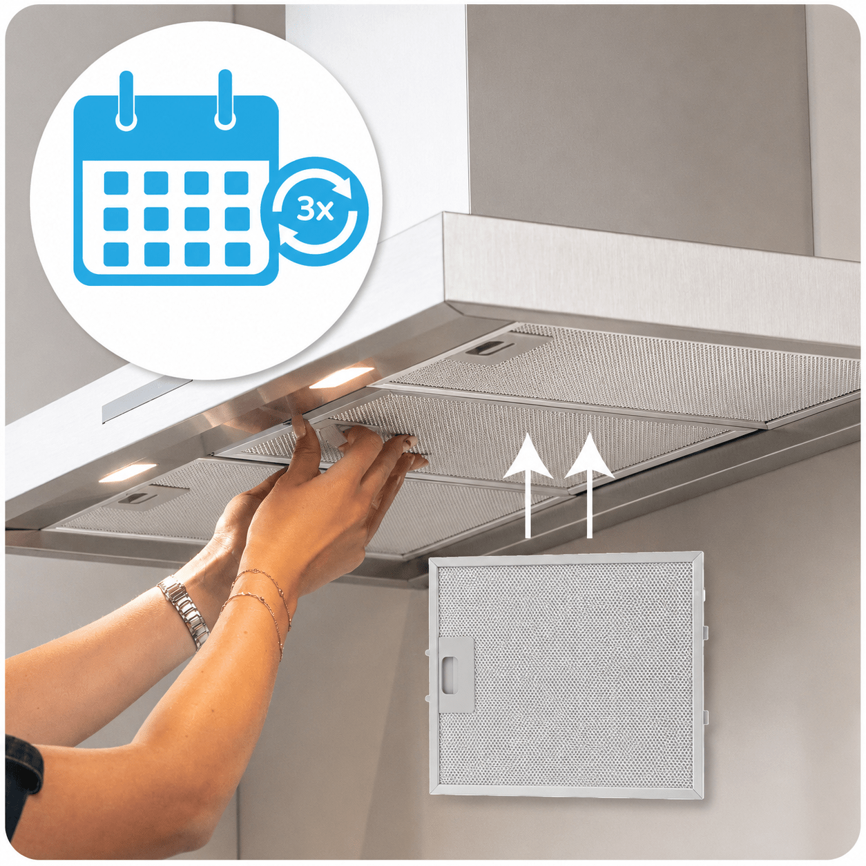Filtre à graisse en métal 305x267mm Climadiff AF600B / AF900 par AllSpares