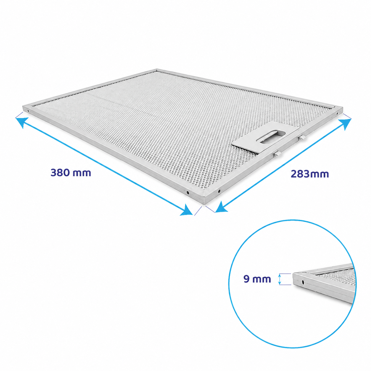 Filtre à graisse en métal 380x283mm d'origine Electrolux 4055107017