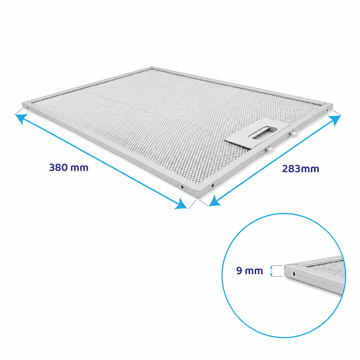 Filtre à graisse en métal 380x283mm d'origine Viva pour VVA62U150