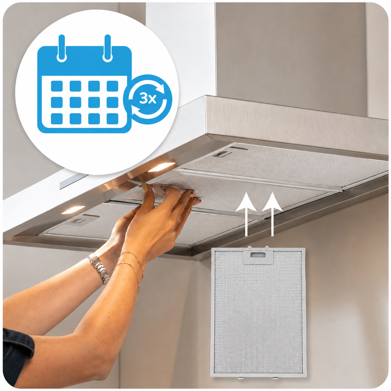 Filtre à graisse en métal 380x283mm d'origine Electrolux 4055107017