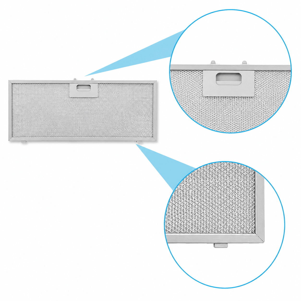 Filtre à graisse en métal 459x178mm d'origine Hotpoint-Ariston 481248058314