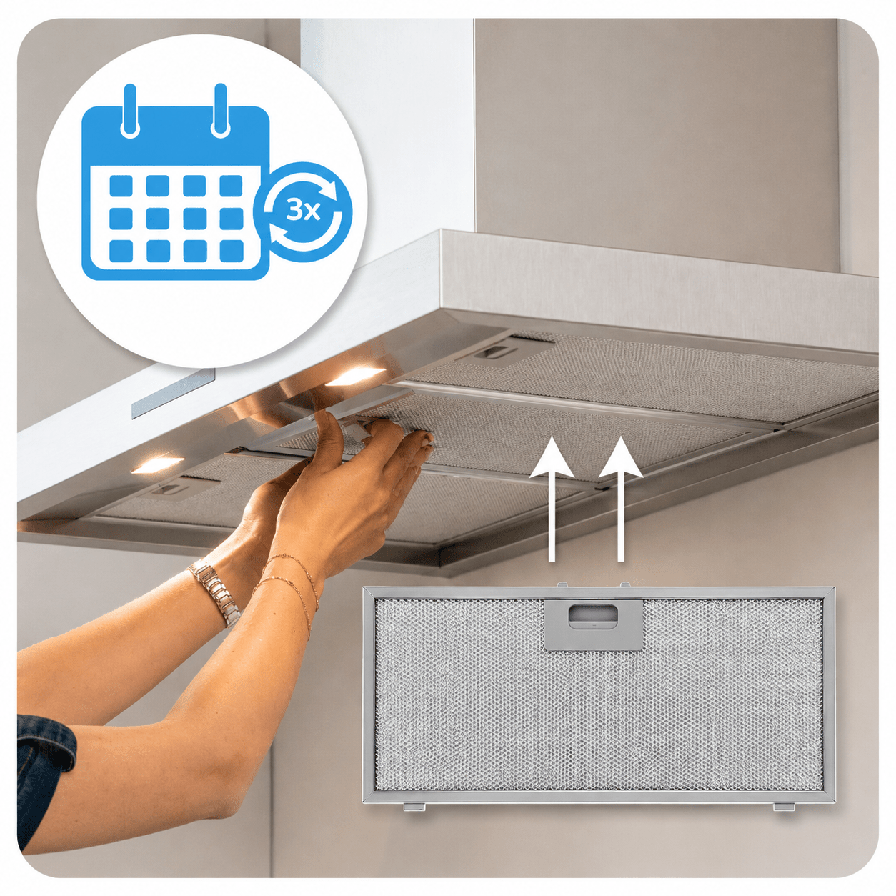 Filtre à graisse en métal 459x178mm d'origine Hotpoint-Ariston 481248058314