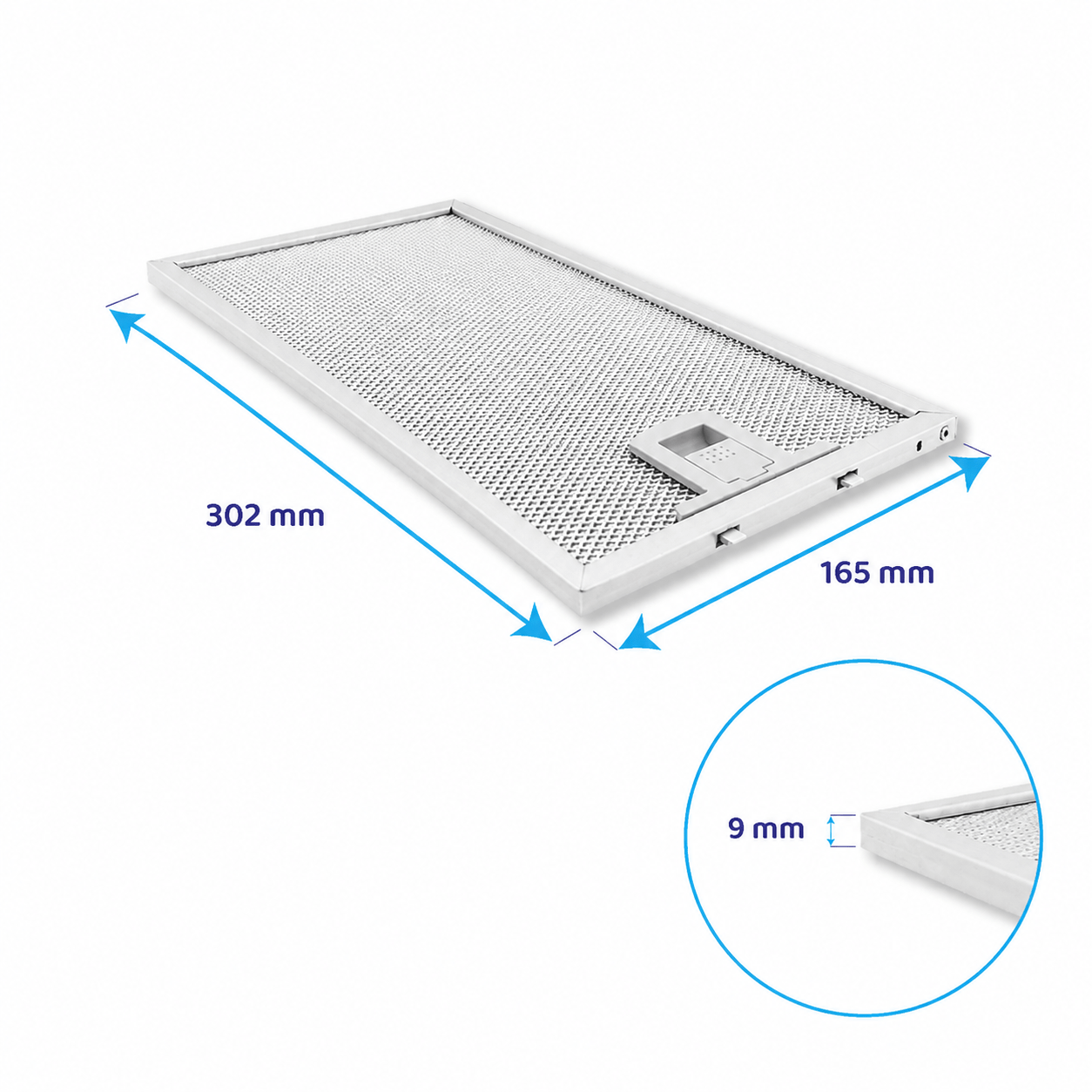 Filtre à graisse en métal 303x167mm d'origine Viva pour VVA56E660 / VVA86E660