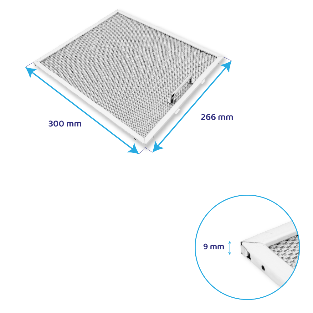 Filtre à graisse en metal 300x266mm d'origine Neff 210340 / 00210340