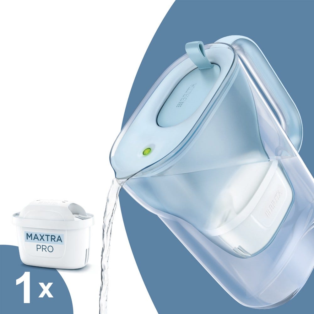 BRITA Carafe filtrante 2.4L Style Eco Bleu Poudré + Cartouche filtrante MAXTRA PRO