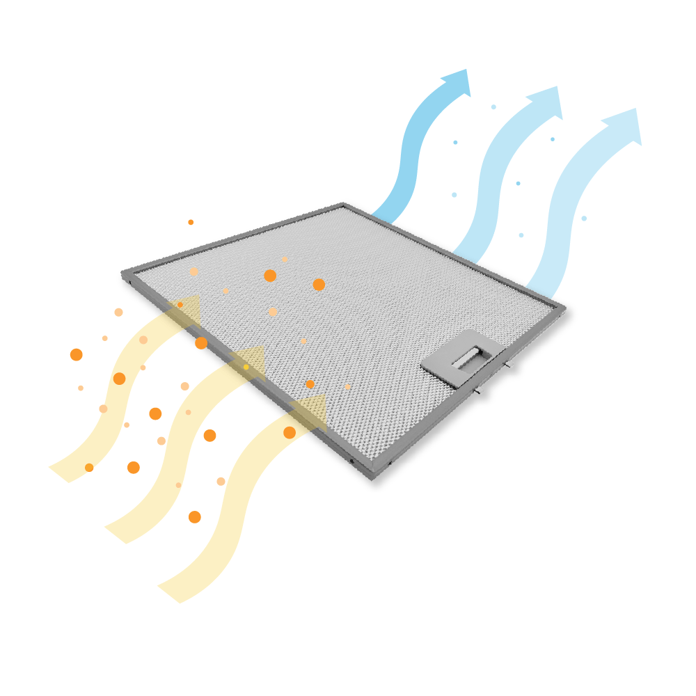 Filtre à graisse en métal 320x320mm d'origine Electrolux 50268967002