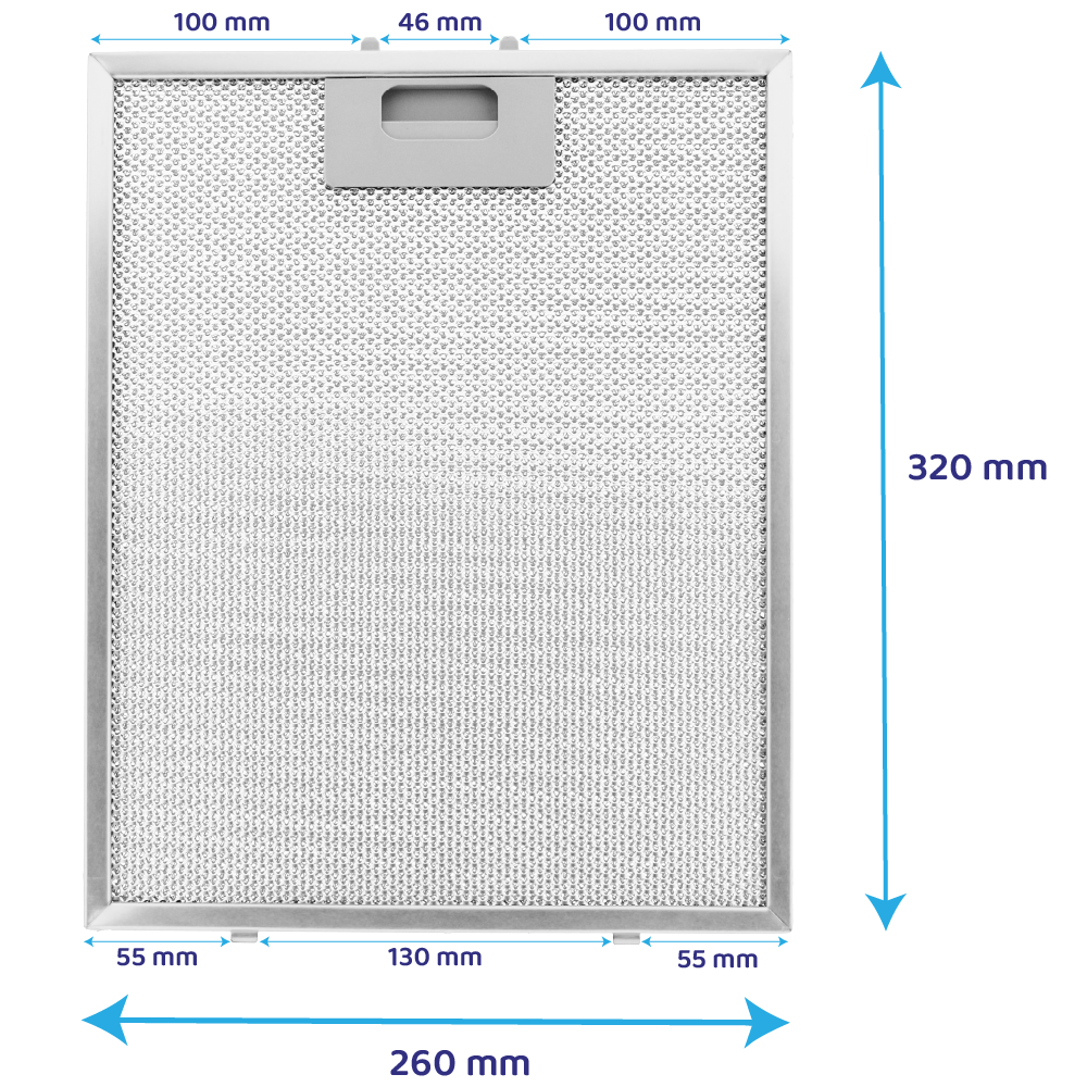 Filtre à graisse en métal 320x260mm d'origine ATAG 18831 / 88017203