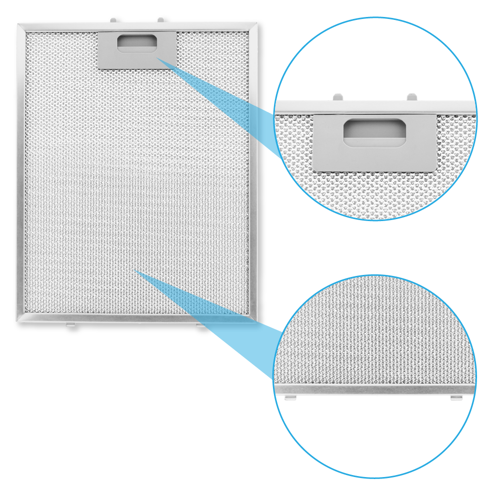 Filtre à graisse en métal 320x260mm d'origine Teka DM60/DE90/DS90 (3pcs.)